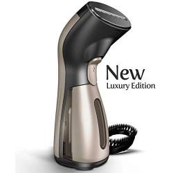 Steamer for Clothes [Luxury Edition] Powerful Dry Steam. Multi-Task: Fabric Wrinkle Remover- Clean- Refresh. Handheld Clothing Accessory. for All Kind of Garments. Home/Travel [MS208 Gold]