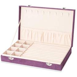 Shop LC Delivering Joy Purple Velvet Trinket Jewelry Organizer Boxes Storage with Scratch and Anti Tarnish Protection Lining