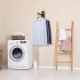 MyGift Burnt Wood Wall Mounted Laundry Sign with Metal Pipe Clothes Hanging Bar