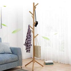 Wooden Three-legged Assembled Coat Rack Coat Rack Hat Hanger Holder Hallstand Garment Rack Clothing Rack Tree Stand, Coat Rack Hanger Multi-function Rack Simple Clothes Rack Home (US STOCK)