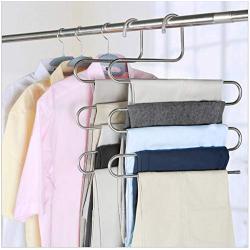 5 Layers S Shape Multifunctional Clothes Hangers Pants Storage Hangers Cloth Rack Multilayer Storage Cloth Hanger 5pcs