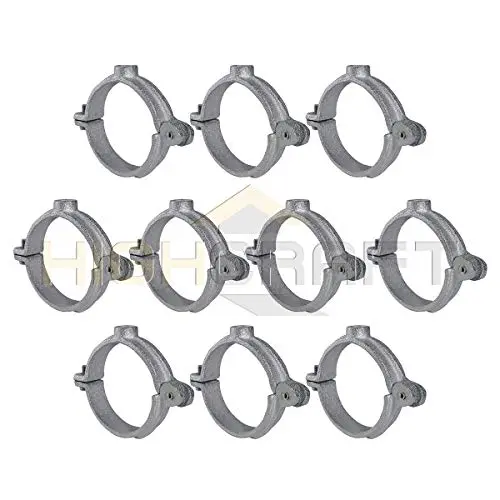 Highcraft HSH-G34-10 Hinged Split Ring Pipe Hanger Galvanized Iron, 3/4 in. 10 Pack, Chrome