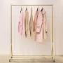 WZP Clothing Display Stand,Nano Gold Hanger,Simple Modern Clothing Store,Household Removable Hanger Floor-Standing/Golden / 120×165CM