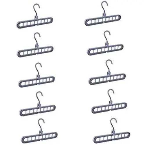 JHHSYU Space Saving Hangers (Pack of 10) Durable Plastic Magic Hangers Organizer, Wrinkle-Free Clothes, 3 Times More Space Saving in Closet - Grey JHHSYU Space Saving Hangers (Pack of 10) Durable Plastic Magic Hangers Organizer, Wrinkle-Free Clothes, 3 Times More Space Saving in Closet - Grey