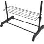 Safstar Adjustable Single Rod Garment Rack Rolling Hanging Rail Clothes Hanger Stand with Shoe Shelf