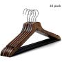 Clothes Hanger Home Wooden Hangers Adult Non-Slip For Clothing Pants Skirt Hangers Suit Clothes Hangers Everyday Standard Use Clothing Hangers 10 Pack Pants Hangers ( Color : Brown , Size : 43x21cm )