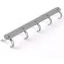 JOMOO 14 Inch Chrome Decorative Hooks for Hanging Coats On Walls Entryway Hooks for Towels Clothes Coat Rack with 5 Hangers,Wall Mounted