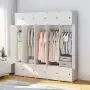 KOUSI Portable Closet Wardrobe Closet Room Closet with Doors Wardrobe with Storage Wardrobes for Bedrooms Portable Closet Wardrobe Bedroom Armoire, White, 10 Cubes + 5 Hanger KOUSI Portable Closet Wardrobe Closet Room Closet with Doors Wardrobe with Storage Wardrobes for Bedrooms Portable Closet Wardrobe Bedroom Armoire, White, 10 Cubes + 5 Hanger