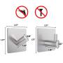 Ouddy Adhesive Hooks 8 Packs Heavy Duty Wall Hooks Hangers Waterproof Stainless Steel Towel Hooks for Hanging in Bathroom Home Kitchen Office Umbrellas, Scarves, Robes, Bags, Hats, Clothes, Keys