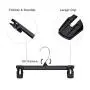 HOUSE DAY Skirt Hangers 25 Pcs 10inch Black Plastic Pants Hangers with Non-Slip Big Clips and 360 Swivel Hook, Durable Sturdy Plastic, Space-Saving Shape, Elegant for Closet Organizing HOUSE DAY Skirt Hangers 25 Pcs 10inch Black Plastic Pants Hangers with Non-Slip Big Clips and 360 Swivel Hook, Durable Sturdy Plastic, Space-Saving Shape, Elegant for Closet Organizing