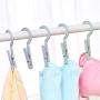 Mexidi 3 Pcs Portable Laundry Hanger Clothespins with Spring Clip Hooks, Outdoor Plastic Hanger Drying Clothing, Drying Clips, Clothes Pins, for Home or Travel -Air Dry and Drip Dry (Green)