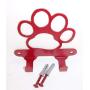 Dog Leash Hook Hanger. Dog Paw. Cherry Red Color. Made in USA. Solid Steel. Screws Included.