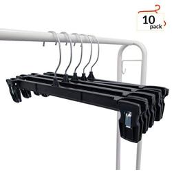 Hanger Central Heavy-Duty Black Plastic Closet Department Store Pants Hangers, 14 Inch, 200 Pack