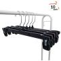Hanger Central Heavy-Duty Black Plastic Closet Department Store Pants Hangers, 14 Inch, 200 Pack