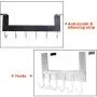 Door Hanger Hook- 6 Over Door Hooks, Over The Door Hook Hanger for Clothes Hat Coat, Bathroom Door Towel Hanger for Robes, Silver