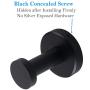 APLusee Matte Black Robe Towel Hook, Stainless Steel Modern Coat Hook, Utility Shower Towel Hanger for Bathroom Kitchen Home Storage
