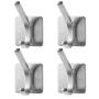 Towel Hook/Adhesive Hooks - SUS 304 Stainless Steel 3M Self Adhesive Wall Mount Coat Robe Hooks Towel/Clothes Hanger for Bathroom Kitchen Brushed 4-Pack