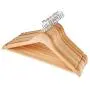 MCYYY10 Pieces Solid and Rotating Metal Hook Wooden Hangers with Notches Non-Slip Metal Hook for Clothes