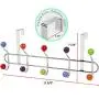 Galashield Over The Door Hook Multi Color Ceramic Knobbed Hooks and Stainless Steel Organizer Door Hanger Towel Rack