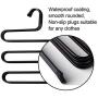 Space Saving Hanger, Multifunctional Stainless Steel Clothes Hangers Organizer and Black Pants Hangers Closet Space Saver Storage for Pants Jeans(4 Pack)