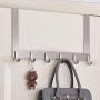 Over The Door Hook, FLE SUS304 Stainless Steel Heavy-Duty Hanger Rack for Coat, Towel, Bag, Robe - 6 Hooks