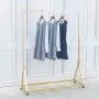 FURVOKIA Modern Simple Heavy Duty Metal Rolling Garment Rack with Wheel,Retail Display Clothing Rack,Wrought Iron Single Rod Floor-Standing Hangers Clothes Shelves (Black Square Tube, 47.2 L) FURVOKIA Modern Simple Heavy Duty Metal Rolling Garment Rack with Wheel,Retail Display Clothing Rack,Wrought Iron Single Rod Floor-Standing Hangers Clothes Shelves (Black Square Tube, 47.2 L)