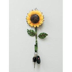 E-view Metal Sunflower Key Holder Creative Vintage Wall Mounted Key Hook - Retro Cast Hanger for Coat Hat Clothes Towel (Sunflower)