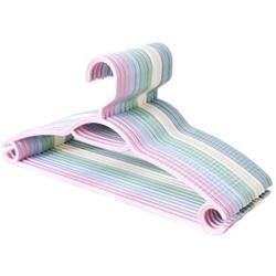 10pcs Random Color Plastic Hangers for Clothes Wire Antiskid Drying Clothes Rack Adult Hanger