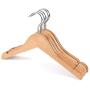 Feian 10pcs Kids Children Baby Wood Wooden Clothes Dress Shirt Hangers with Extra Smoothly Notches, Non-Slip Clothes Racks, Space Saving 360 Degree Swivel Hook(Wood Color)