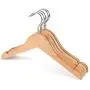 Feian 10pcs Kids Children Baby Wood Wooden Clothes Dress Shirt Hangers with Extra Smoothly Notches, Non-Slip Clothes Racks, Space Saving 360 Degree Swivel Hook(Wood Color)