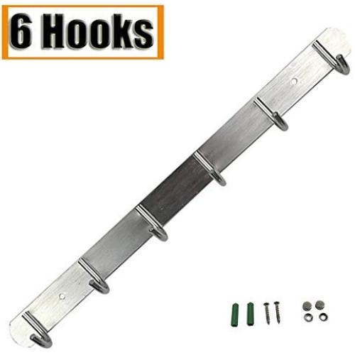 NRDBEEEC Hook Rack Stainless Steel Round Robe Coat Hat Wall Mounted Coat Rack Coat Hooks Kitchen Apron Pot Pan Rack Bathroom Towel Rail Stainless Steel Hook Rack for Clothes Hanger Hooks (6 Hooks) NRDBEEEC Hook Rack Stainless Steel Round Robe Coat Hat Wall Mounted Coat Rack Coat Hooks Kitchen Apron Pot Pan Rack Bathroom Towel Rail Stainless Steel Hook Rack for Clothes Hanger Hooks (6 Hooks)