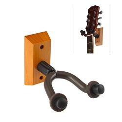 Mike Home Heavy Duty Wall Mount Display Guitar Hanger Wood Base Guitar Hook Fits Guitars,Bass,Ukulele Pack of 1