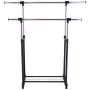 MTN Gearsmith New Double Rail Rolling Garment Rack Adjustable Clothes Drying Hanger Laundry Rack