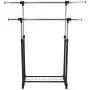 MTN Gearsmith New Double Rail Rolling Garment Rack Adjustable Clothes Drying Hanger Laundry Rack