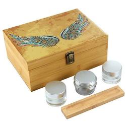 Pike & Pine Handmade Large Stash Box Combo Includes Grinder 2 Stash Jars  Discreet Design, Lockable, and Removable Dividers 