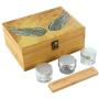 Ornate Ocean Handmade XLarge Stash Boxes Combo - Storage for Herbs and Accessories | 100% Bamboo | Includes Grinder + 2 Stash Jars | Removable Dividers | (Wings or Mandala or Lion King)