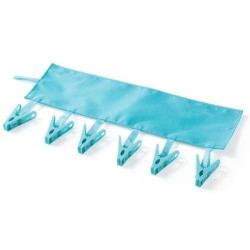 NPLE--Bathroom Rack Clothespin Travel Portable Folding Clothes Cloth Hanger Clips - LD