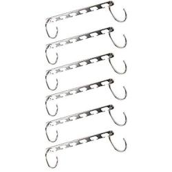 Whitelotous 6PCS Metal Clothes Hanger Rack Clothing Hook Space Saver Organizer Set