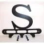 Capital Letter S Monogram Wall Hook Hanger. Satin Black. Solid Steel. Screws Included. Capital Letter S Monogram Wall Hook Hanger. Satin Black. Solid Steel. Screws Included.