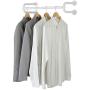 MyGift 24-Inch White Metal Wall-Mounted Garment Hanging Bar
