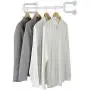 MyGift 24-Inch White Metal Wall-Mounted Garment Hanging Bar MyGift 24-Inch White Metal Wall-Mounted Garment Hanging Bar