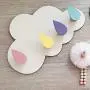Nrpfell Natural Wood Clothes Hanger Wall Mounted Coat Hook Cloud Storage Hooks Kid Room Wall Decor Children Room Decorative Hanger
