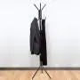 Mind Reader Standing Metal Coat Rack Hat Hanger 11 Hook for Jacket, Purse, Scarf Rack, Umbrella Tree Stand, Black