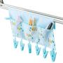 MF2FLAY 2 Pack Travel Portable Folding Cloth Hanger, Bathroom Racks Drying Hanger with 6 Clothespin of 3 Storage Pockets