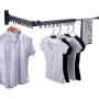Bakala Wall Mounted Space-Saver, Clothes Drying Rack, Retractable Fold Away Clothes Dry Racks, Easy to Install Design, Balcony, Mudroom, Bedroom, PoolArea(Black)