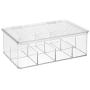 mDesign Plastic First Aid Kit Storage Boxes for Bathroom, Kitchen, Cabinet, Closet, Drawer - Organizes Medicine, Ointments, Adhesive Bandages, Dental, Diabetic Supplies, 8 Divided Sections - Clear