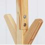 LLDDP Coat Hooks Hat Clothes Stand Multifunctional Coat Racks Free Standing Coat Rack Stand Pine Wood Tree-Shaped Display Coat Hat Hanger With 4 Tiers 8 Hooks And Solid Feet Organizer For Clothes Scar