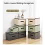 HUTTLY Non-Woven Storage Box，Clothes Storage Boxes Fabric Folding Household Storage Boxes Finishing Boxes Clothing Storage Boxes Non-Woven Cover (Green)