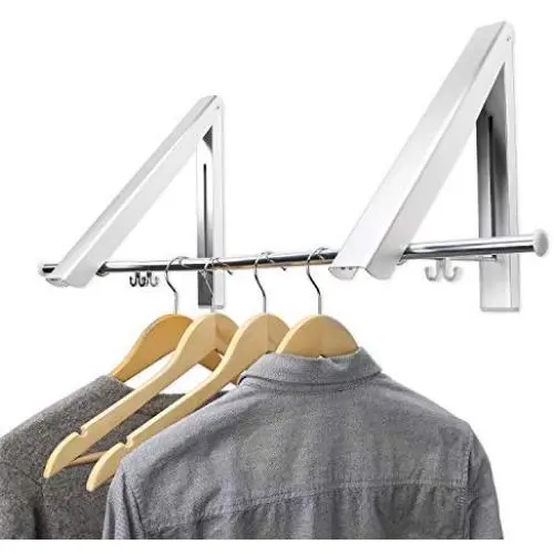 Maddott Indoor/Outdoor Wall Mounted Folding Clothes Drying Rack- Clothes Hanger -Aluminum Folding Clothes Hanger Hanging on Bathroom,Bedroom Balcony and Laundry,Home Storage Organizer (2 Pack) 80cm Maddott Indoor/Outdoor Wall Mounted Folding Clothes Drying Rack- Clothes Hanger -Aluminum Folding Clothes Hanger Hanging on Bathroom,Bedroom Balcony and Laundry,Home Storage Organizer (2 Pack) 80cm