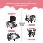 TREXM Have-Fun Series Upholstered Ride-on Storage Ottoman Footrest Stool with Vivid Adorable Animal Shape Storage Box,Black and White Cow